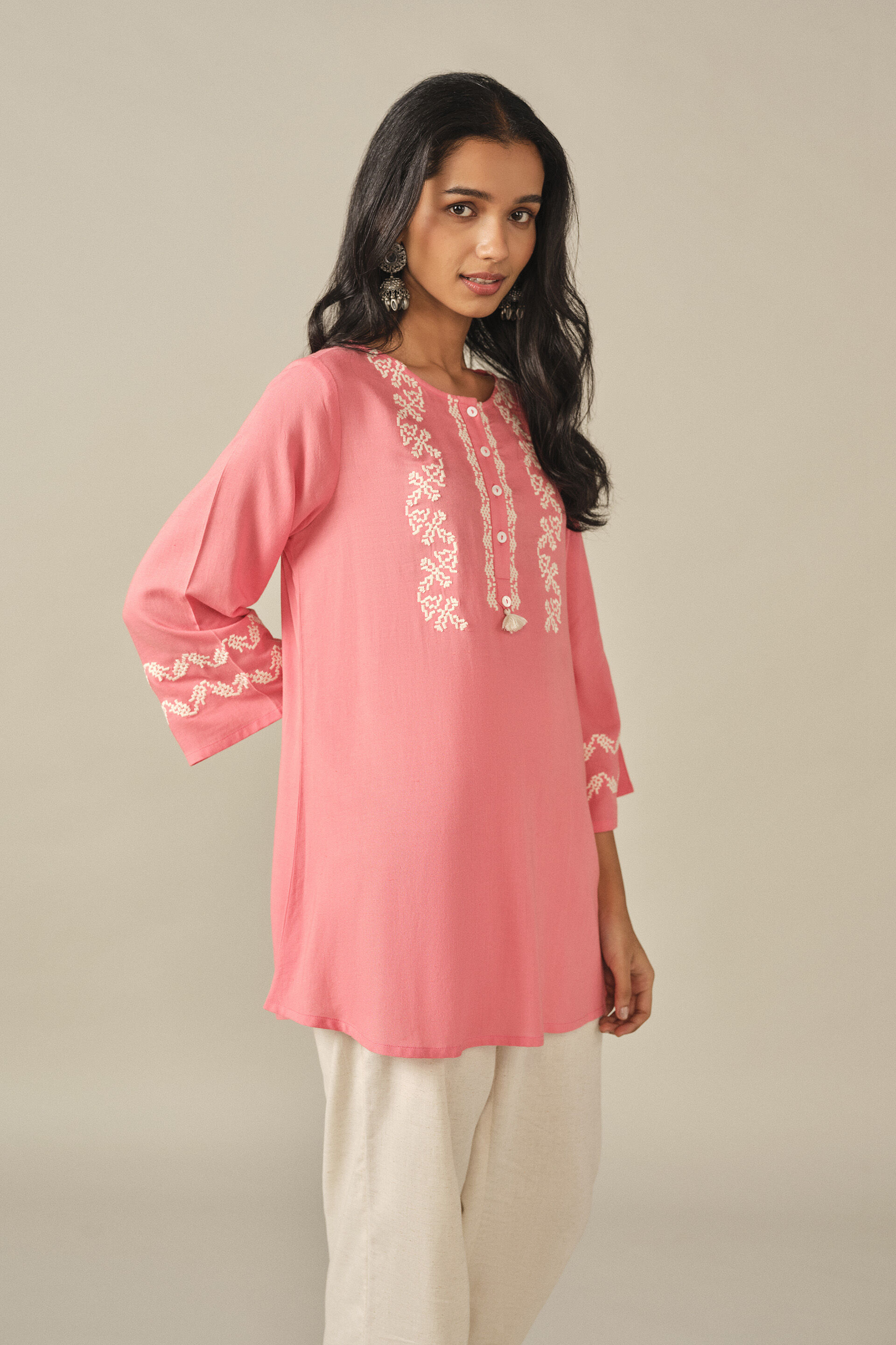 A-line Tunic in Pink, Pink, image 3